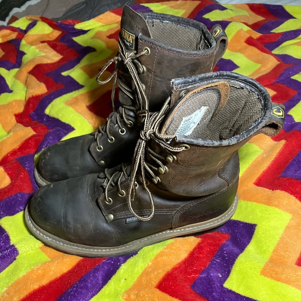 Carolina CA9821 Steel Toe Elm Leather Work Logger Waterproof Men’s Boots 8.5